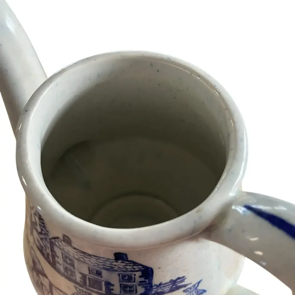 Poppytrail Vernon Coffee Pot Provincial Blue by Metlox Blue Farm Scene No Lid - Picture 6 of 16